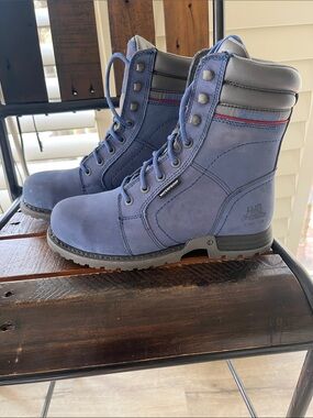 CATERPILLAR STEEL TOE Blue Waterproof Work Boots 8